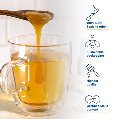 Manuka Health MGO 400+ Manuka Honey - UMF 13+ Certified, 250g Raw & Unpasteurized