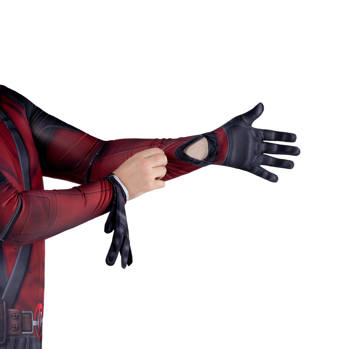 MARVEL Deadpool Official Adult Deluxe Zentai Halloween Costume - Stretch Spandex with Wrist Slits (XXS)