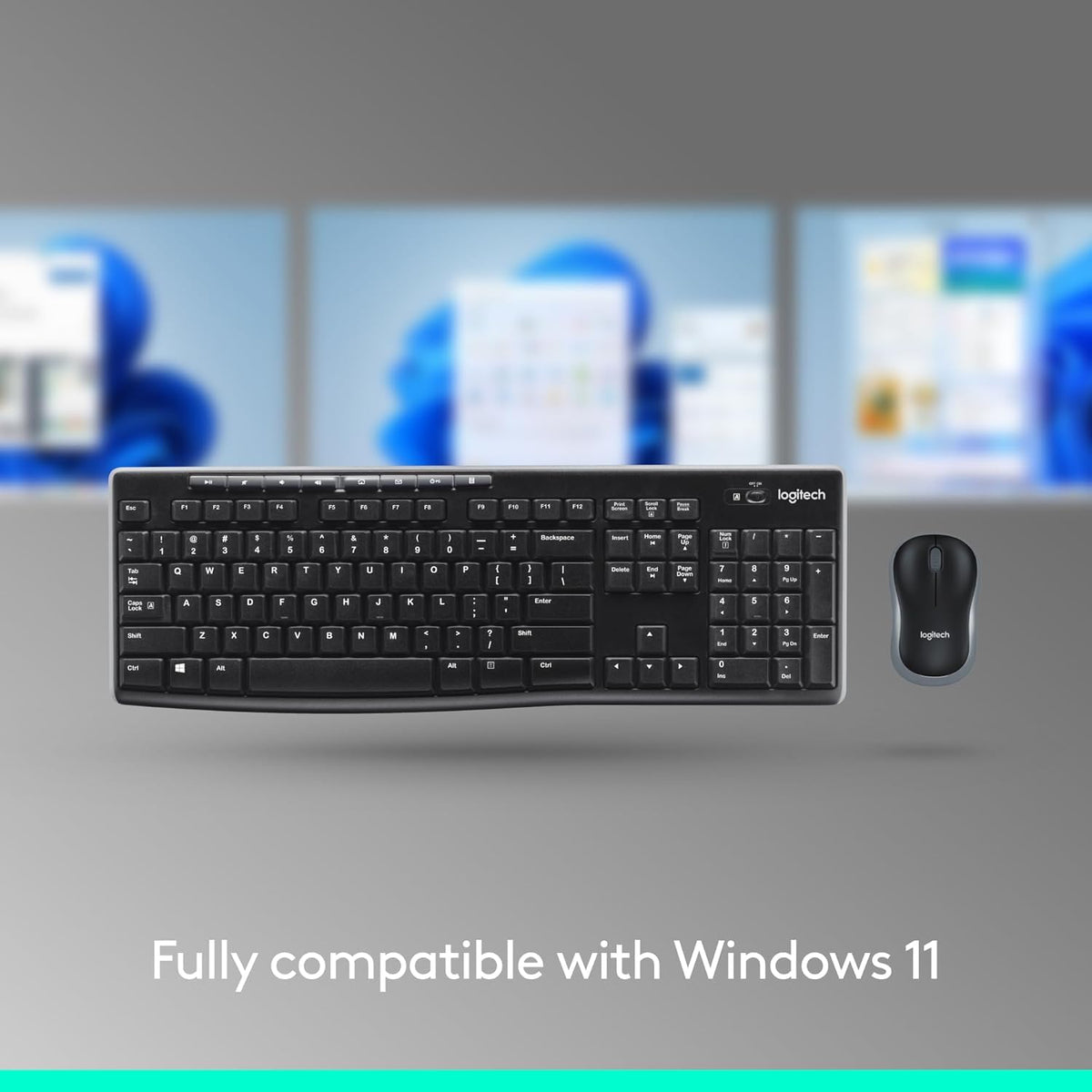 Logitech MK270 Full Size Wireless Keyboard and Mouse Combo - Black