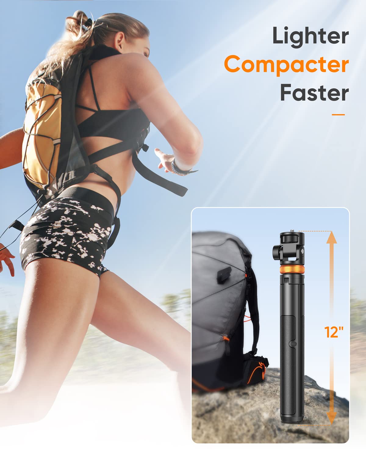 EUCOS 62" Phone Tripod, Tripod for iPhone & Selfie Stick with Remote, Extendable Cell Phone Stand & Travel Tripod, Solidest Tripod for Phone Compatible with iPhone/Android - Available at All In One Marketplace Canada