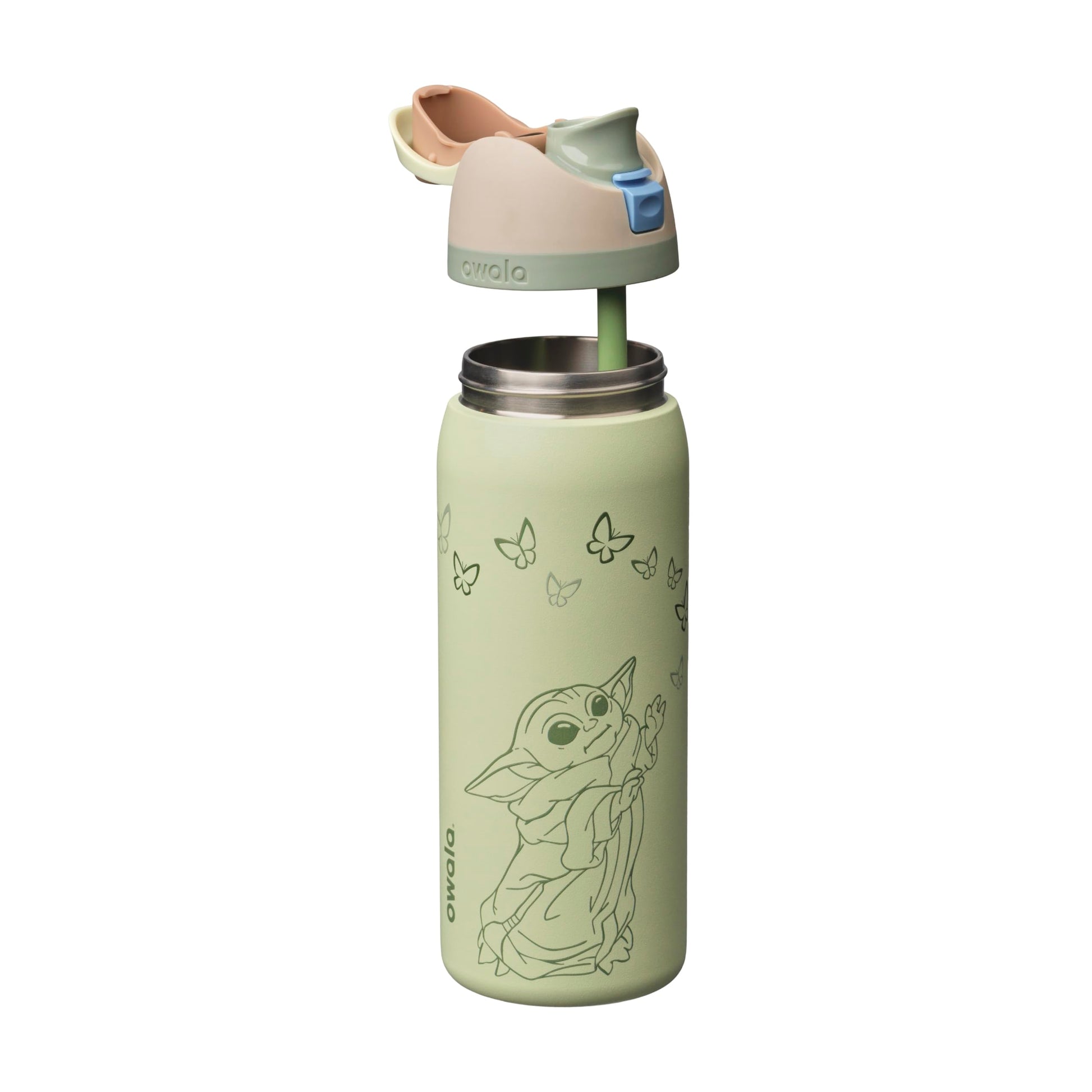 Star Wars Owala FreeSip Insulated Stainless Steel Water Bottle with Straw, BPA-Free Sports Water Bottle, Great for Travel, 32 Oz, GroGu Owala