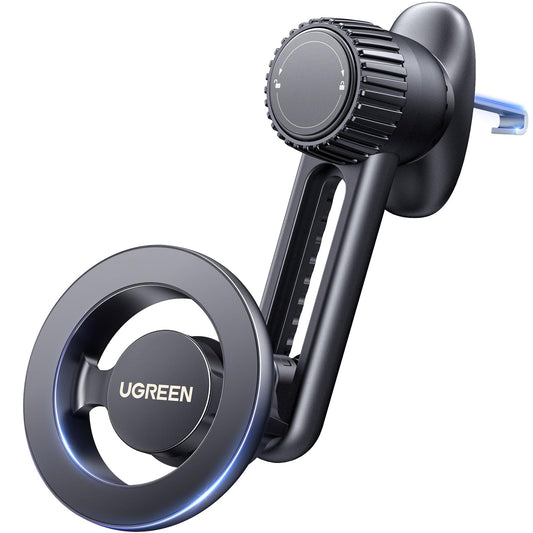 UGREEN Magsafe Phone Mount for Car, Not Blocking Air Vent, with 2 Metal Rings for All Phones Strengthen Magnetic Car Phone Holder Compatible with iPhone 17 16 15 Pro Max 14 13 12 Pro Mini MagSafe Case