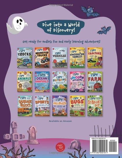 J'espionne Halloween dans le manoir hanté : trouvez des citrouilles, des bonbons, des monstres gentils et plus encore ! Un joli cadeau d'Halloween pour les tout-petits