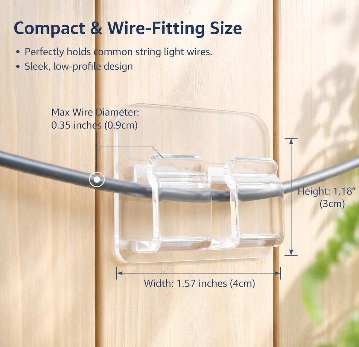 AFFAVON 40Pack Hooks for Outdoor String Lights,Heavy Duty Outdoor Light Clips, Self-Adhesive Weatherproof Wire Holders - Damage-Free Clear Hanging Clips for Christmas, Patio & Home Office 🍁 All In One Marketplace Canada