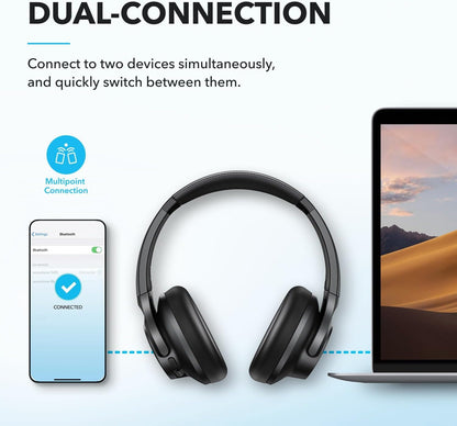 soundcore by Anker Q20i Hybrid Active Noise Cancelling Headphones, Wireless Over-Ear Bluetooth, 40H Long ANC Playtime, Hi-Res Audio, Big Bass, Customize via an App, Transparency Mode, Ideal for Travel - Available at All In One Marketplace Canada