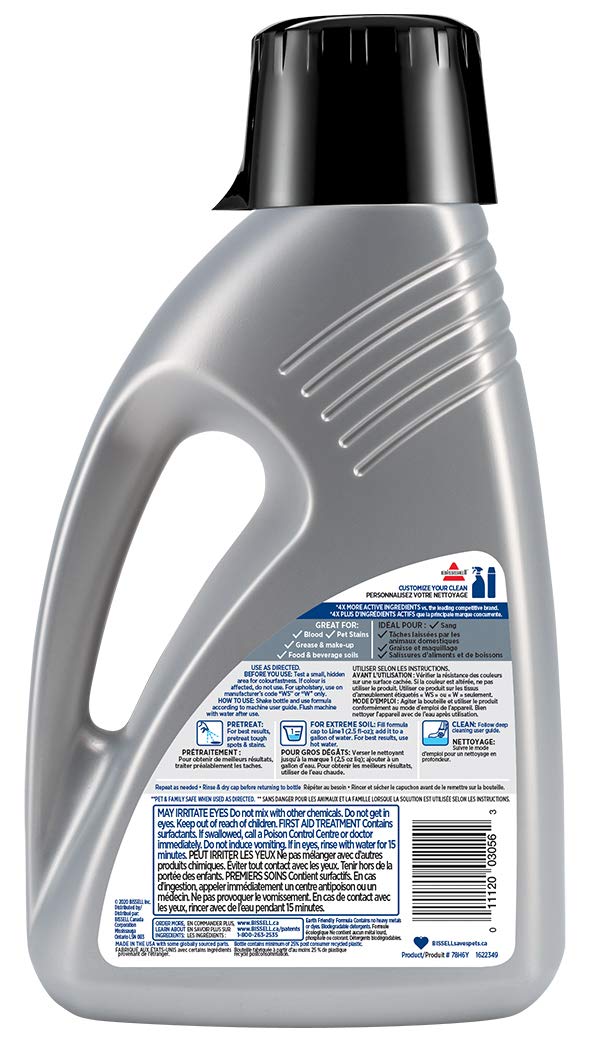 BISSELL - Household Carpet Shampoo - MAX Clean + Protect - For Upright Deep Cleaners - with StainProtect - For ground-in dirt, stains - 1.41 liters - Available at All In One Marketplace Canada