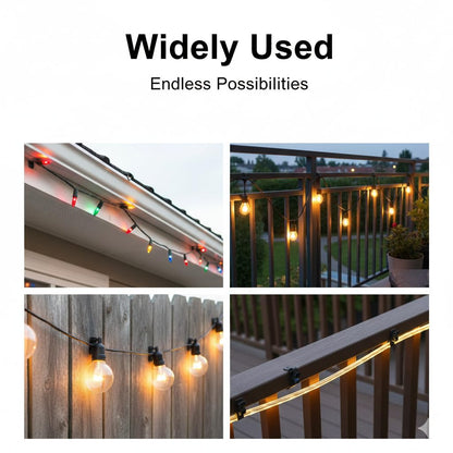 60Pack Black Outdoor String Light Clips Screw-in Hooks,Garden Hooks,Cable Hangers and Clips for Hanging Fairy Lights for Christmas, Festival,Patio, and Fence Decorations 🍁 All In One Marketplace Canada