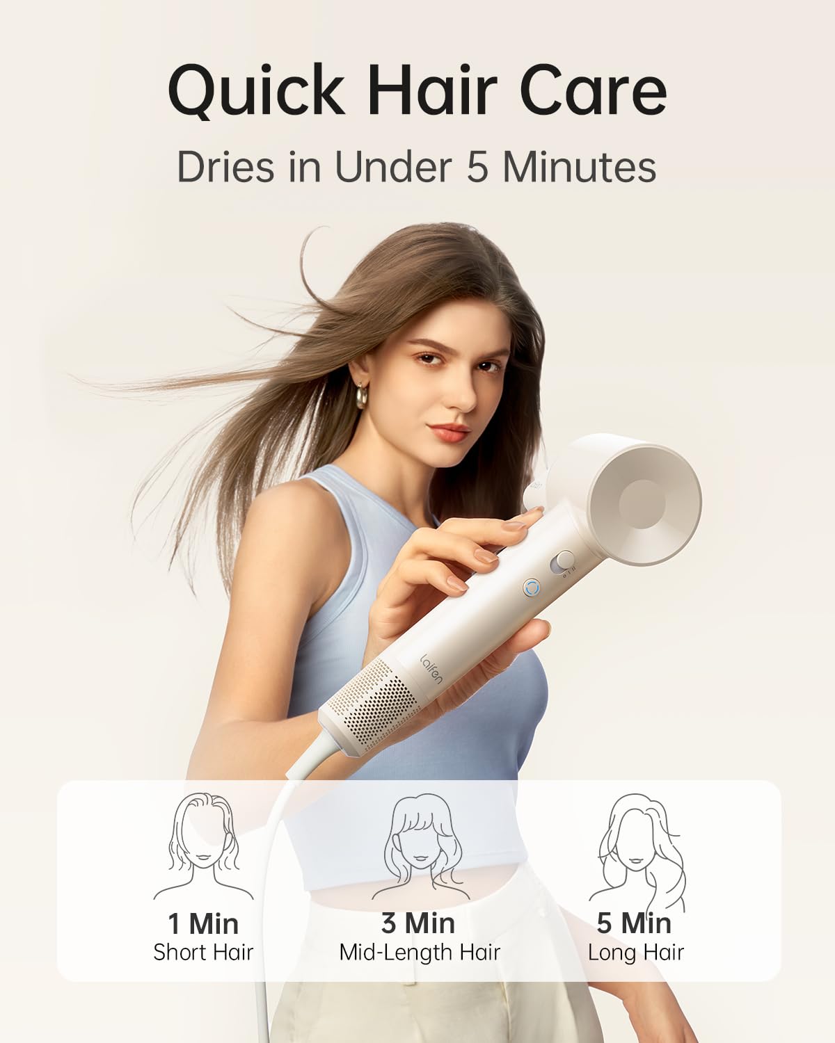 Laifen SE Lite Professional Hair Dryer, High-Speed Blow Dryer 100,000 RPM Brushless, Ionic Hair Dryer with Diffuser for Curly Hair , Fast Drying Low Noise, Diffuser Hair Dryer for Women and Men Lightweight Thermo-Control with 2 Nozzles, HD110 - Available at All In One Marketplace Canada
