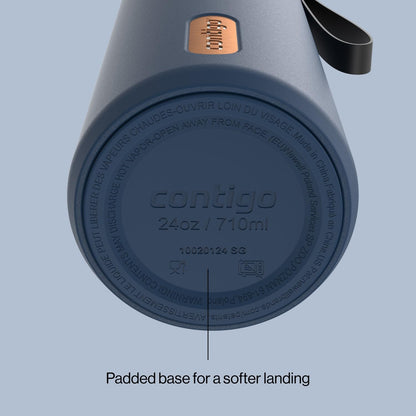 Contigo SnapSeal 24 oz Water Bottle w/Carry Strap & Reusable Straw | Vacuum-Insulated Stainless Steel for Hot & Cold Drinks | Spill-Proof Lid | BPA & Lead-Free | Dishwasher Safe 🍁 All In One Marketplace Canada