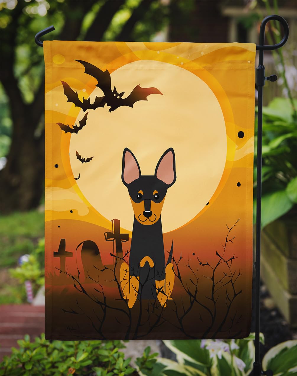 Caroline's Treasures BB4375GF Halloween English Toy Terrier Flag Garden Size, Small, Multicolor