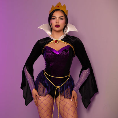 Déguisement d'Halloween 4 pièces Poison Apple Queen pour femme Leg Avenue, noir/violet, taille L