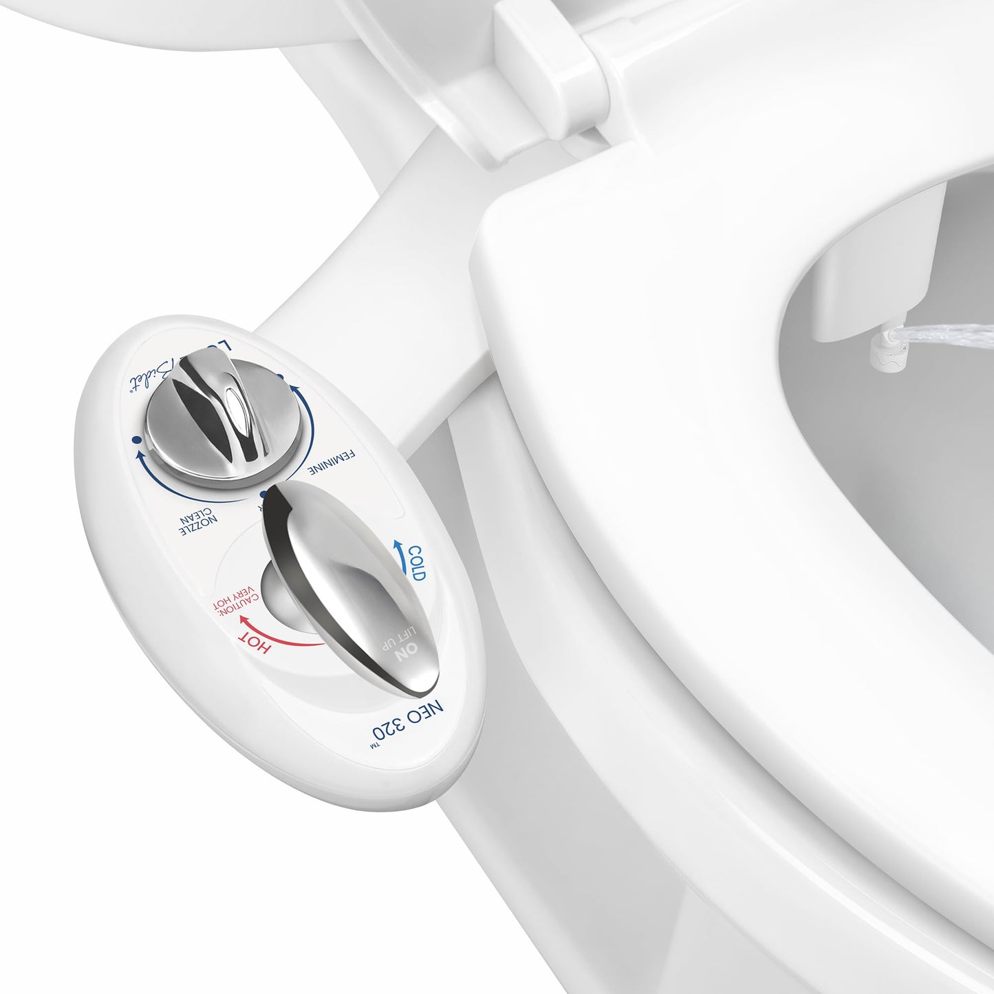 LUXE Bidet NEO 320 - Warm Water Bidet Attachment for Toilet Seat, White