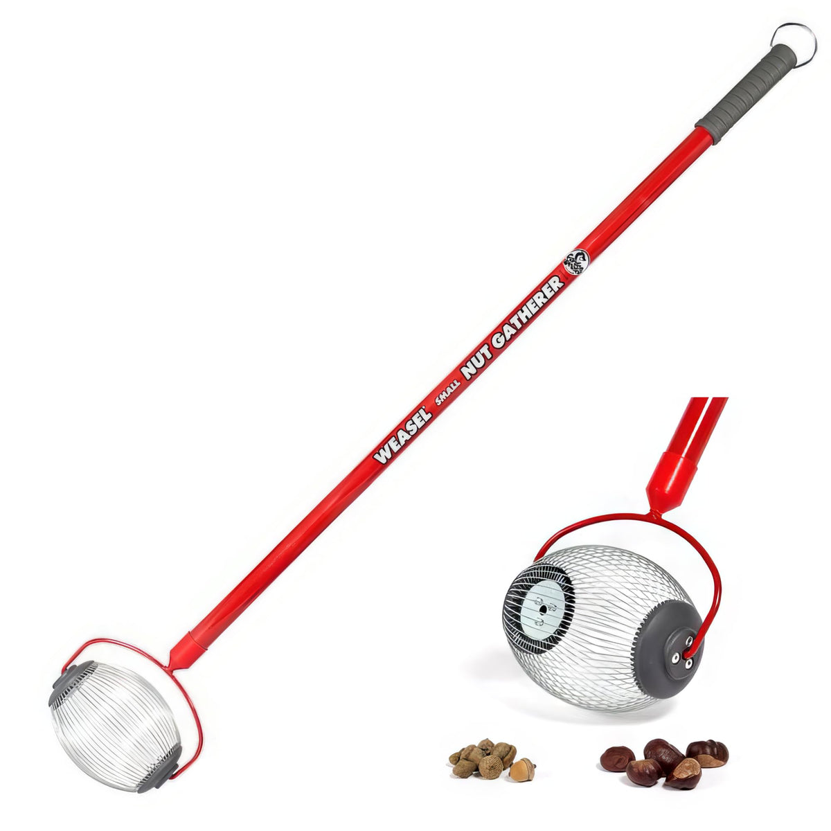 Garden Weasel Nut Gatherer - Small Cage | Pick Up Small Acorns, Buckeyes, Beech Nuts | Nut Collector and Picker Upper Roller | 95334