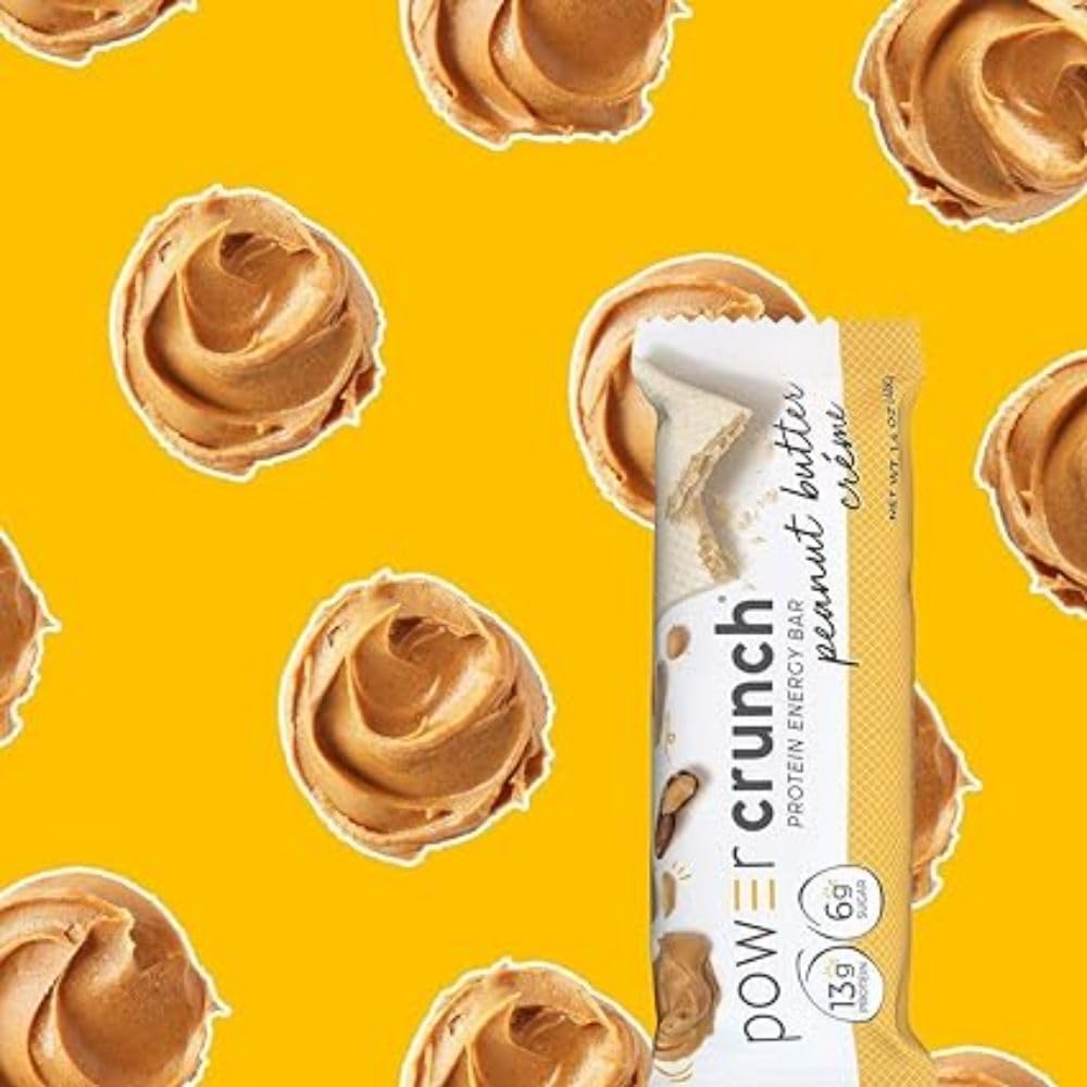 Power Crunch Protein Bars Peanut Butter Crème 12 Count – High Protein Wafer Bar, 13g Protein, Low Sugar, Cream-Filled Snack Bar Power Crunch