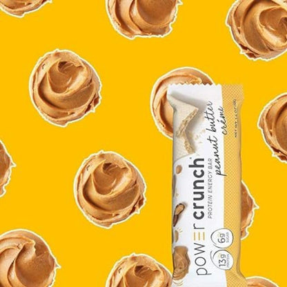 Power Crunch Protein Bars Peanut Butter Crème 12 Count – High Protein Wafer Bar, 13g Protein, Low Sugar, Cream-Filled Snack Bar Power Crunch