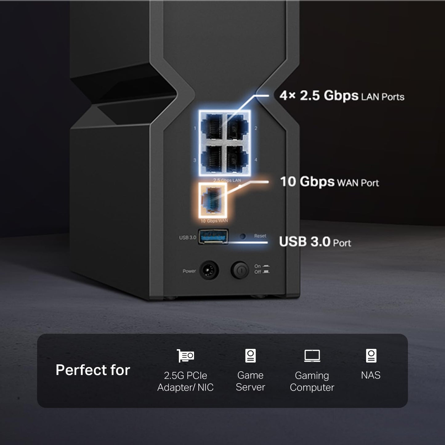 TP-Link Tri-Band BE9700 WiFi 7 Router (Archer BE550 Pro)- 1 × 10G + 4 × 2.5G, USB 3.0, 6 Internal Antennas, VPN Clients & Server 6GHz Band, Easy-Mesh, HomeShield, MLO, Private IOT 🍁 All In One Marketplace Canada