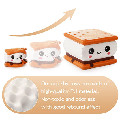 Anboor Slow Rising Smores Cake Chocolate Sandwich Biscuit Cookies Pizza Kawaii Soft Slow Rising Scented Food Bread Slow Rising Stress Relief Kid Toys Children's Day Present 🍁 All In One Marketplace Canada
