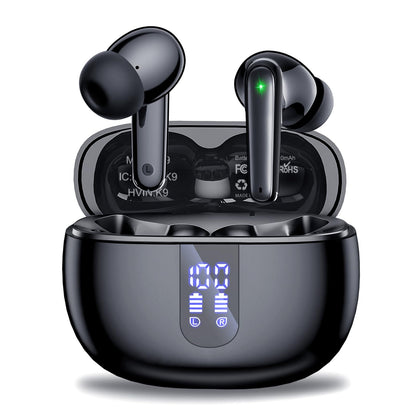 Wireless Earbuds, Bluetooth 5.3 Headphones with HiFi Stereo Sound,40H Playtime with LED Power Display Charging Case, IPx7 Waterproof in-Ear Earphone with Mic for Phone Computer Laptop,Black - Available at All In One Marketplace Canada