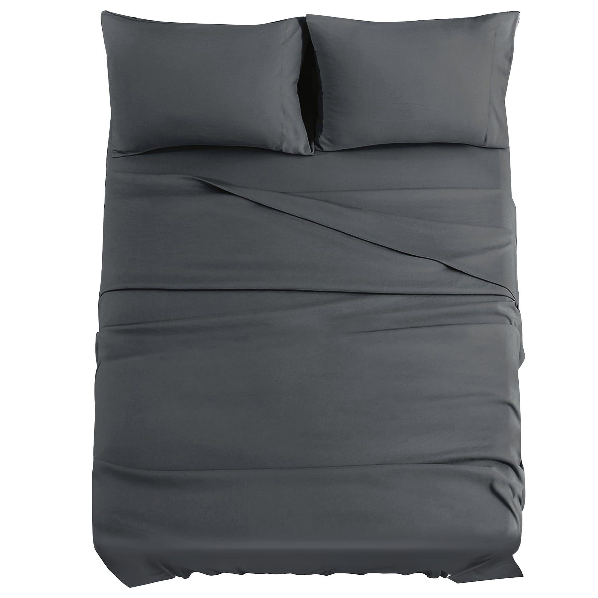 JOLLYVOGUE Queen Size Bed Sheet Set - 4 Piece Bed Sheets Set with Deep Pocket - Soft Breathable & Cooling - Resists Shrinkage & Fading Draps Queen - Easy Care (Dark Grey)