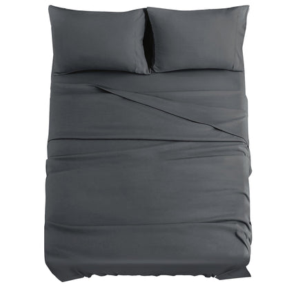 JOLLYVOGUE Queen Size Bed Sheet Set - 4 Piece Bed Sheets Set with Deep Pocket - Soft Breathable & Cooling - Resists Shrinkage & Fading Draps Queen - Easy Care (Dark Grey)