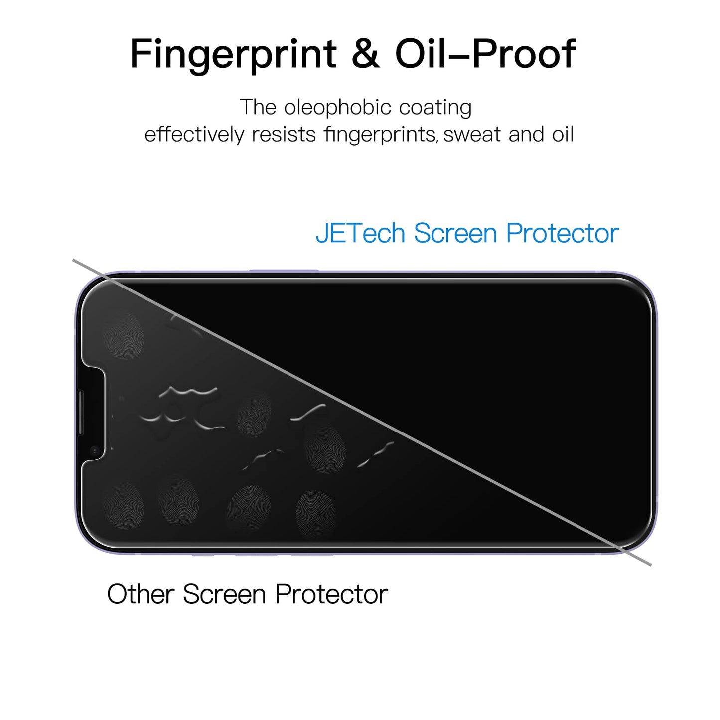 JETech Privacy Screen Protector for iPhone 17e (2026) / iPhone 16e / iPhone 14, Anti Spy Tempered Glass Film, 6.1-Inch Display, 2-Pack