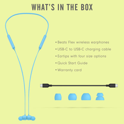 Beats Flex Wireless Earbuds Apple W1 Headphone Chip, Magnetic Earphones, Class 1 Bluetooth, 12 Hours of Listening Time, Built-in Microphone - Blue 🍁 All In One Marketplace Canada
