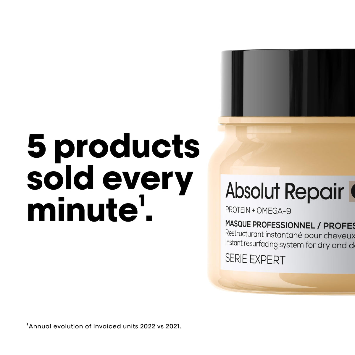L'Oréal Professionnel Absolut Repair Golden Mask, Fine Damaged Hair, 250 mL
