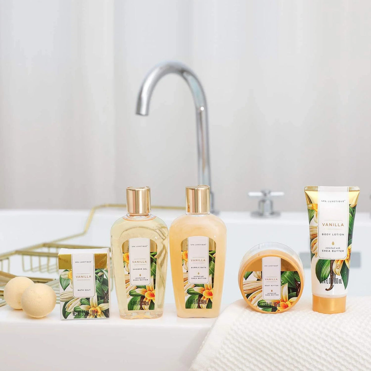 Birthday Gifts for Women Spa Luxetique 8Pcs Gift Basket Vanilla Bath Set 🍁 All In One Marketplace Canada