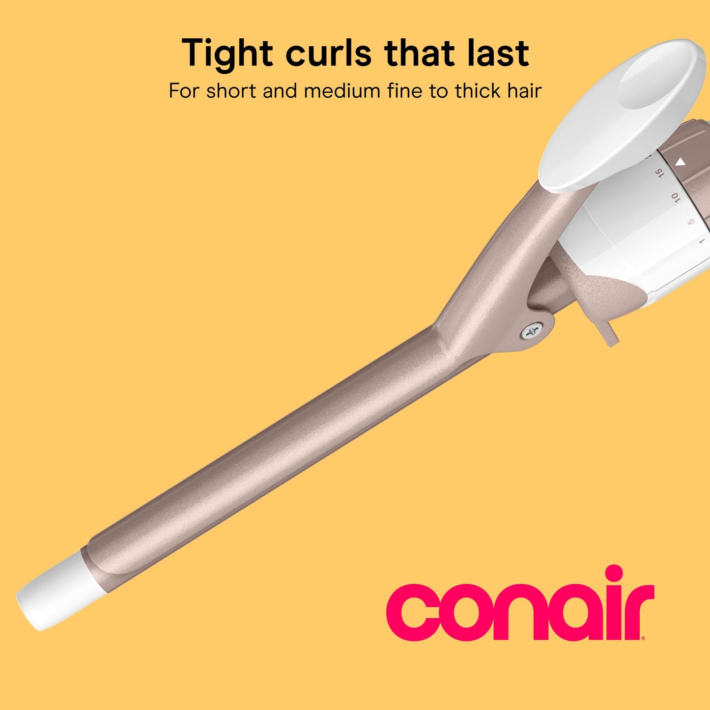 Conair Double Ceramic Curling Iron, 1/2-inch Curling Iron, White/Rose Gold