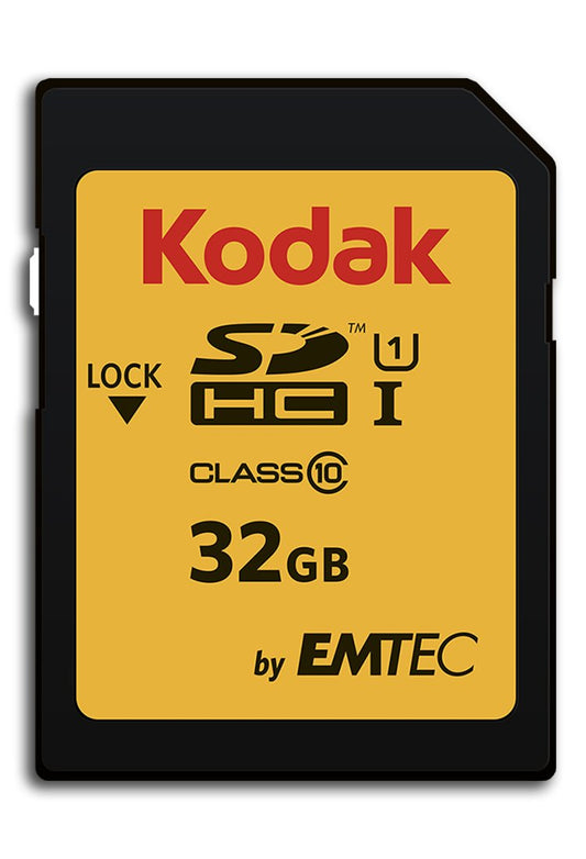 Kodak 32 GB Class 10 UHS-I U1 SDHC/XC Premium Performance Memory Card, for Full HD Video Recording and High-Resolution Pictures, Compatible with All Devices Supporting SDHC and SDXC Standards