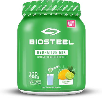 BioSteel Hydration Mix – Lemon Lime Flavor, Sugar-Free with Natural Stevia, 100 Servings