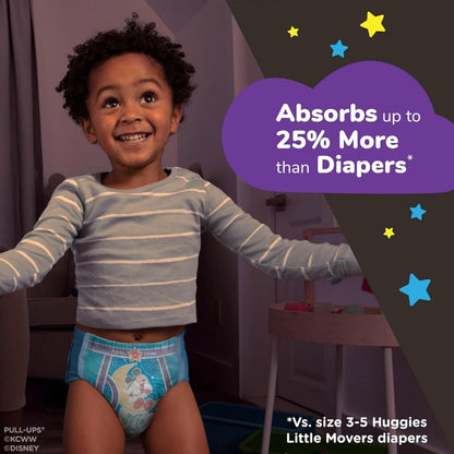Huggies Size 5 Diapers, Boys Potty Training Underwear, Easy Open Training Pants 3T-4T, Pull-Ups Night-Time for Toddlers, 60ct, Giga Pack (Packaging May Vary)