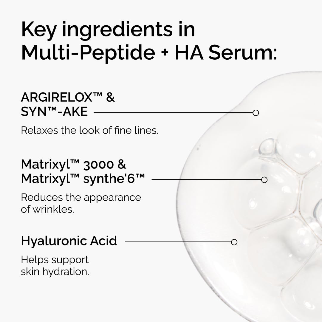 The Ordinary Multi-Peptide + Hyaluronic Acid, Anti-Aging Peptide Serum for Crow’s Feet, Elasticity & Firmness, 30 ml - Available at All In One Marketplace Canada