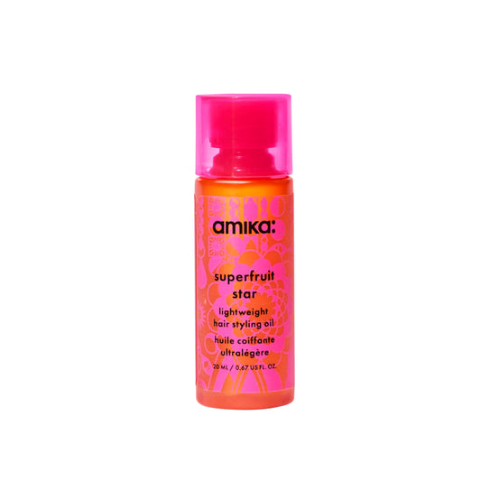 amika superfruit star huile coiffante légère + thermoprotectrice, 20 ml | protection thermique, renforce + réduit la casse, lisse les frisottis, ajoute une brillance éclatante