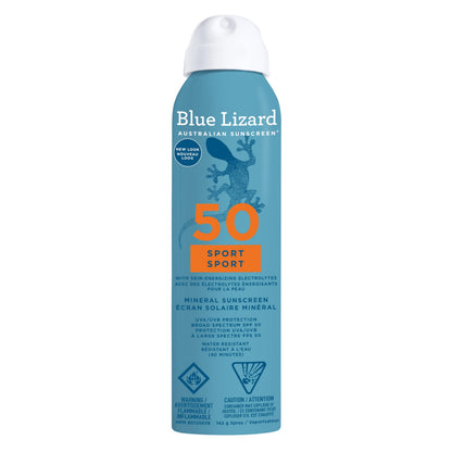 Blue Lizard Sport Mineral SPF 50 Spray, Broad-Spectrum UVA/UVB Protection, Water-Resistant, Zinc Oxide Formula, Vegan, 142 g