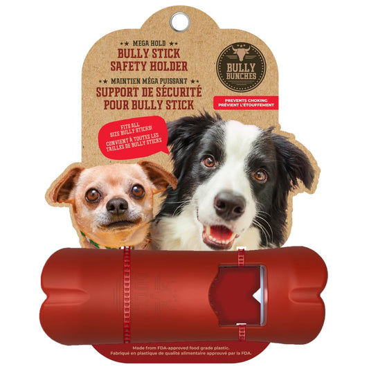 Bully Bunches Mega Hold Anti-Choking Bully Stick Safety Holder for Small, Medium and Large Dogs - Fits All Sized Bully Sticks & Works with Other Chews - Available at All In One Marketplace Canada