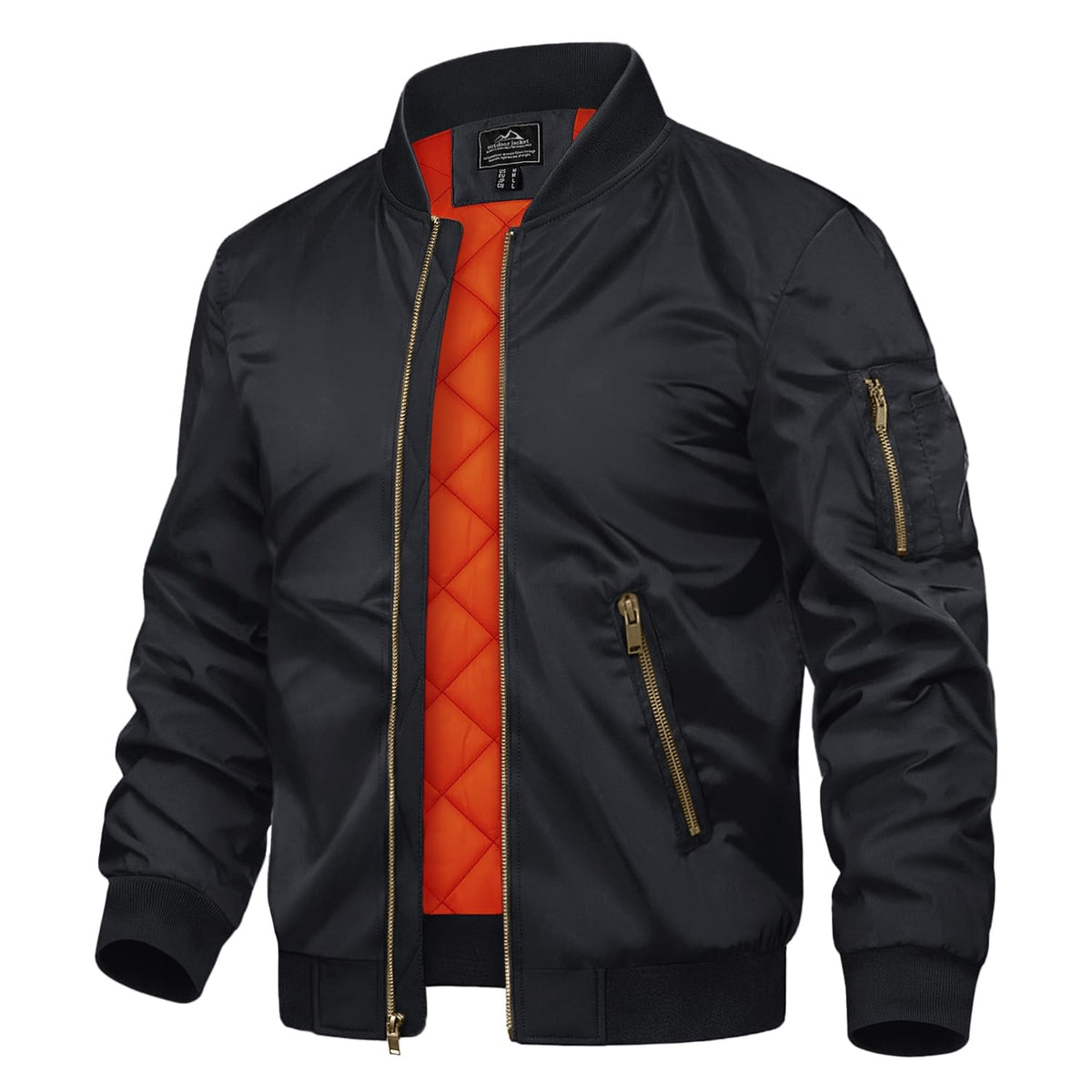 TACVASEN Men's Black Jacket Winter Warm Windproof Quilted Jacket Casual Outdoor Coat Full Zip Bomber Windbreaker for Men, XL 🍁 All In One Marketplace Canada