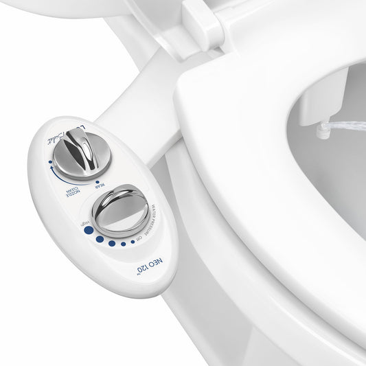 LUXE Bidet NEO 120 - Single Nozzle, Self-Cleaning, Non-Electric Bidet Attachment for Toilet Seat, Adjustable Water Pressure, Rear Wash (White) 🍁 All In One Marketplace Canada