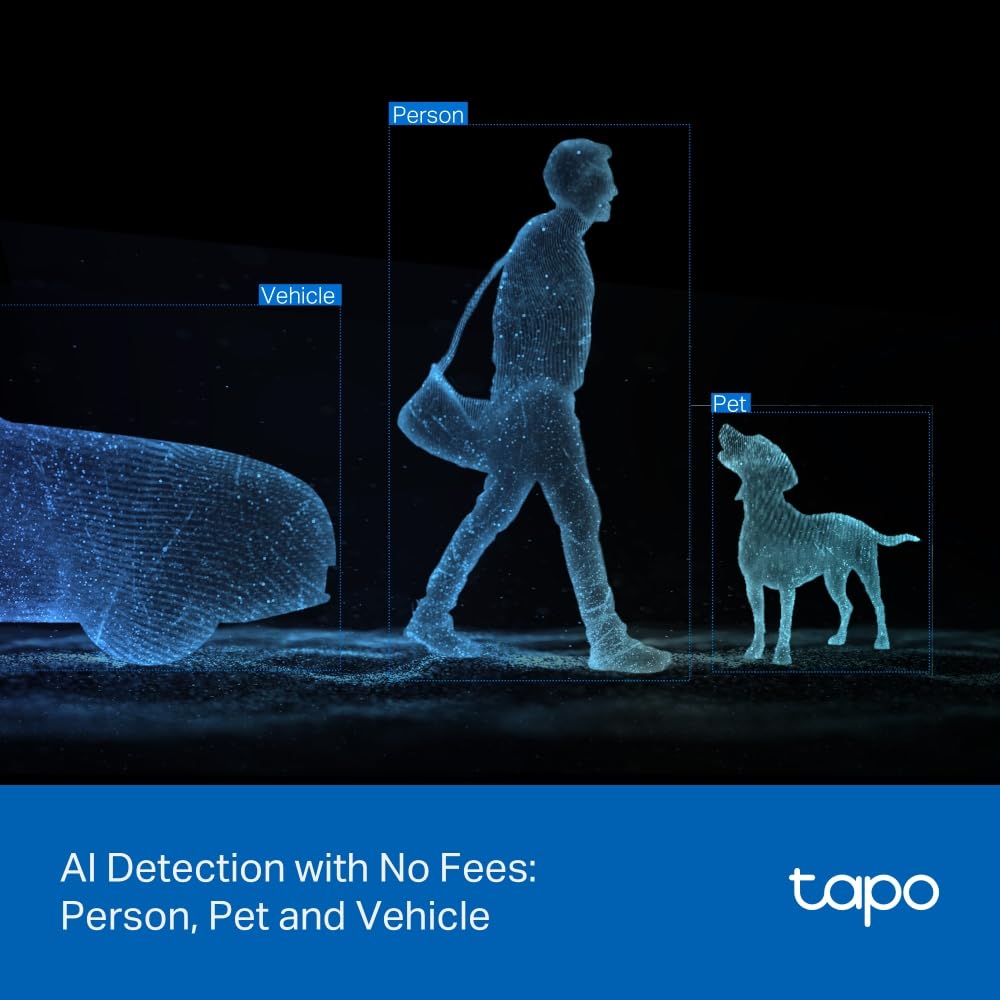 Tapo Outdoor Dual-Lens Wi-Fi Security Camera, 2K 3MP Pan/Tilt, AI Detection, 165° Wide-Angle + Telephoto Lens, Night Vision, 2-Way Audio, Ethernet Support, Works with Alexa & Google Home (Tapo C545D)