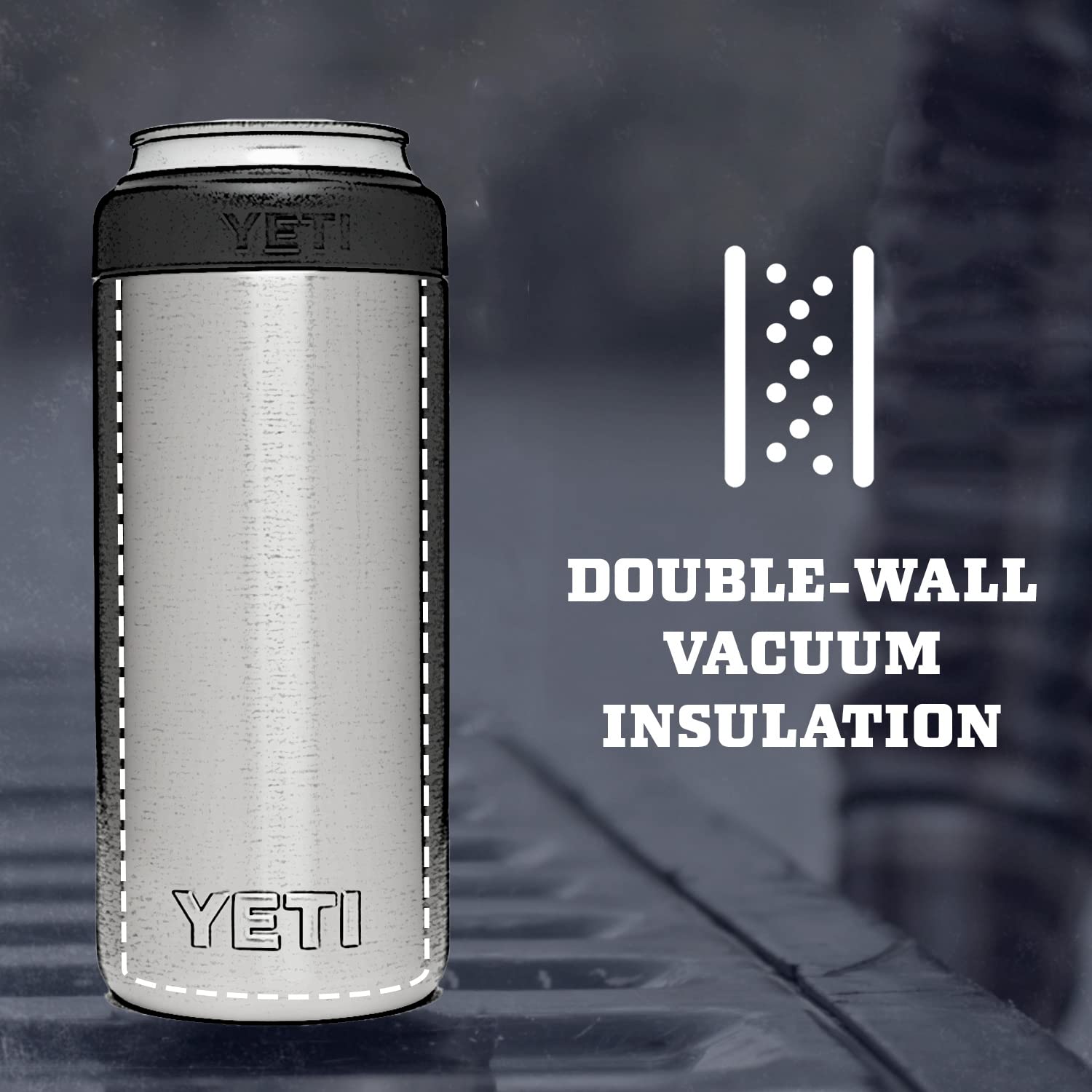 YETI Rambler 12 oz. Colster Slim Can Insulator for The Slim Hard Seltzer Cans, Black - Available at All In One Marketplace Canada