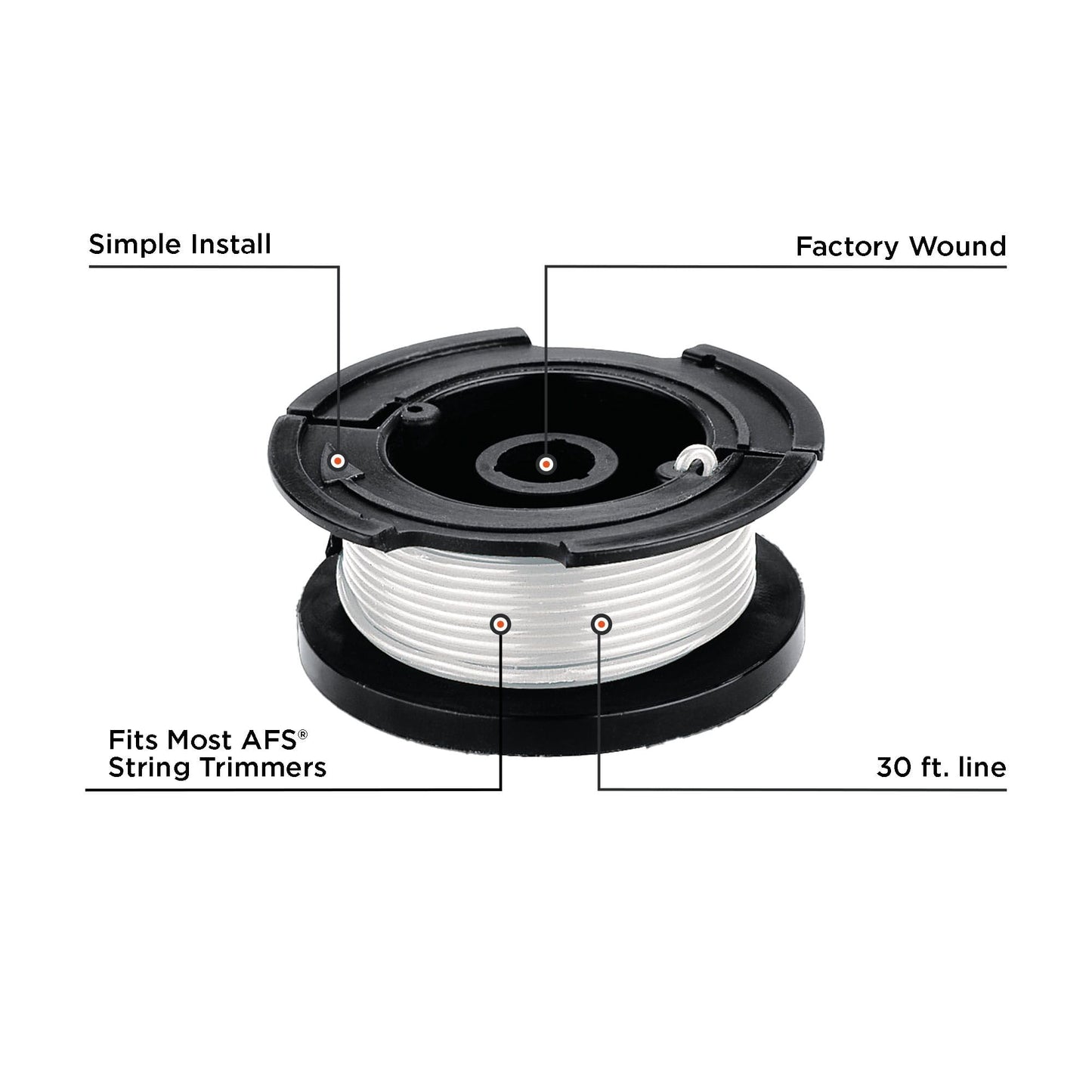 BLACK+DECKER Trimmer Line Replacement Spool, Autofeed 30 ft, 0.065-Inch, 2-Pack (AF-100-2) - Available at All In One Marketplace Canada