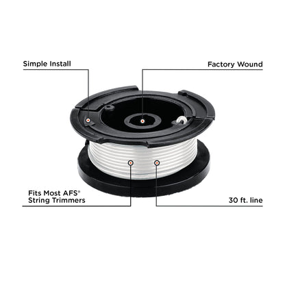 BLACK+DECKER Trimmer Line Replacement Spool, Autofeed 30 ft, 0.065-Inch, 2-Pack (AF-100-2) - Available at All In One Marketplace Canada
