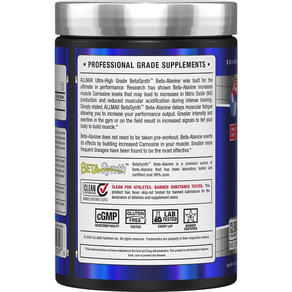 ALLMAX Nutrition - 100% Pure Maximum Strength + Absorption - Beta Alanine - 400 Gram - Available at All In One Marketplace Canada