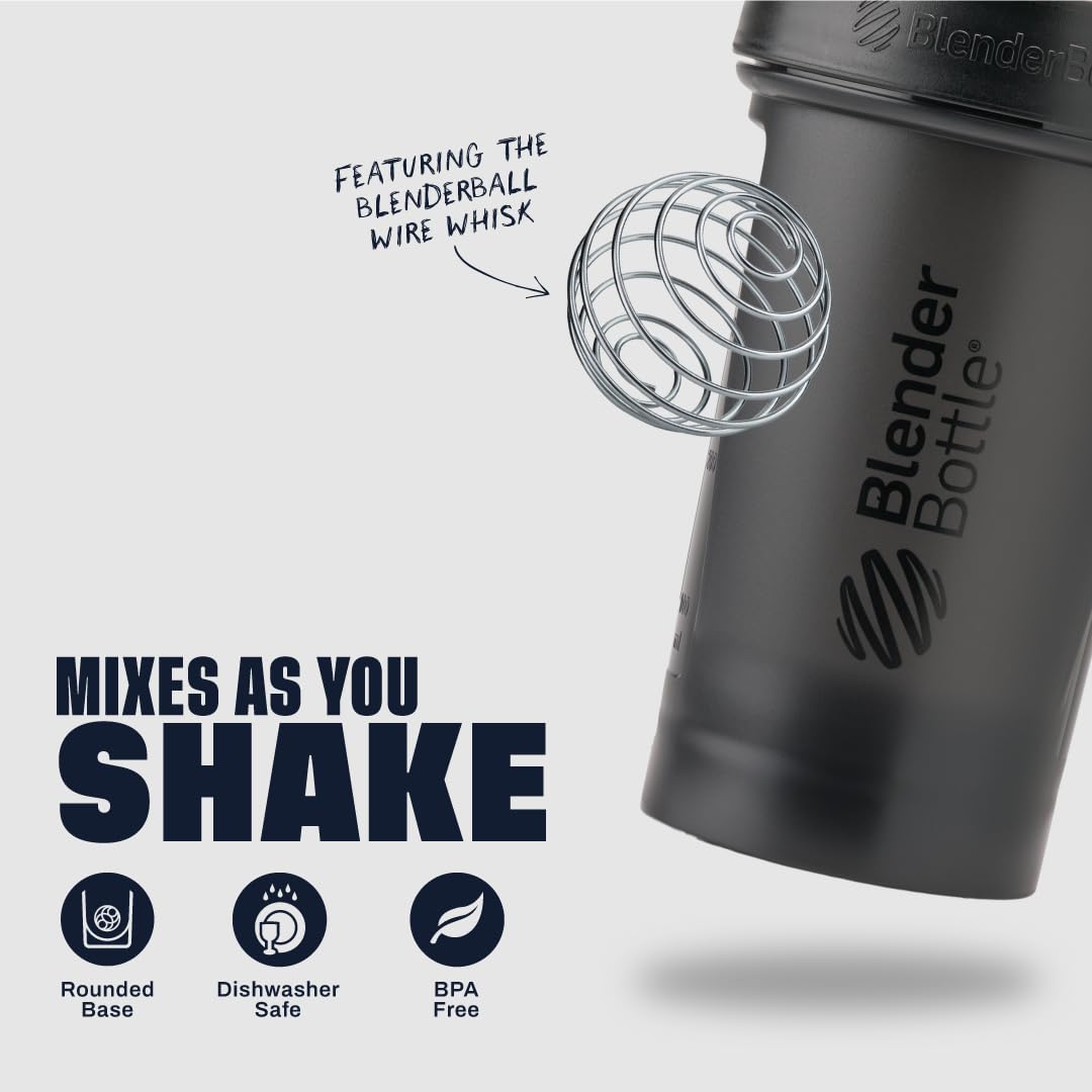 BlenderBottle Classic V2 Shaker Bottle Perfect for Protein Shakes and Pre Workout, 45-Ounce, Black BlenderBottle