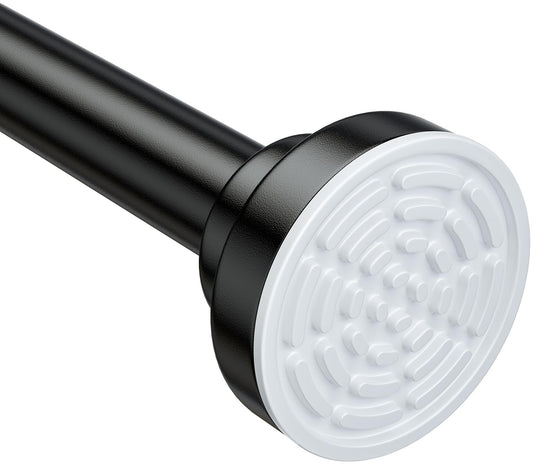 Ausemku Shower Curtain Rod Tension - 32-80 Inch Never Rust Non-Slip Spring Tension Curtain Rod No Drilling Stainless Steel Curtain Rod Use Bathroom Kitchen（Black）