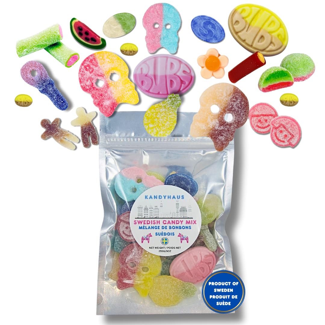 KandyHaus Swedish Candy Mix 255g – Scandinavian Gummy Assortment with Sour & Sweet Fruity Flavors