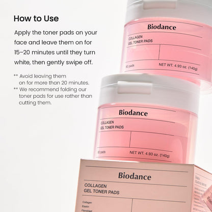 Biodance Collagen Gel Toner Pads | Pore Perfecting, Improving Elasticity, Korean Toner Pads for Sensitive Skin | 4.93 fl.oz.(140g), 60Pads - Available at All In One Marketplace Canada