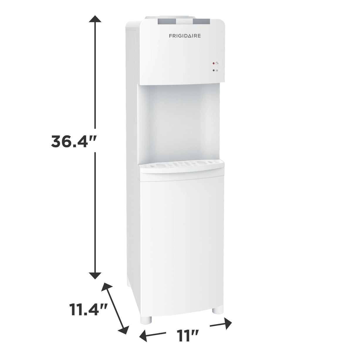 Frigidaire EFWC498, Top Load Hot & Cold Water Cooler Dispenser for Home, Garage, Dorm, RV & Cottage, 3 and 5 Gallon Bottles, 11" D x 11.5" W x 36" H, White