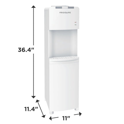 Frigidaire EFWC498, Top Load Hot & Cold Water Cooler Dispenser for Home, Garage, Dorm, RV & Cottage, 3 and 5 Gallon Bottles, 11" D x 11.5" W x 36" H, White