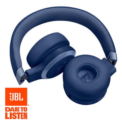 JBL Live 670NC - Wireless On-Ear Headphones with Adaptive Noise Cancelling with Smart Ambient, Up to 65H Battery Life with Speed Charge, Lightweight, Comfortable and Foldable Design (Blue)
